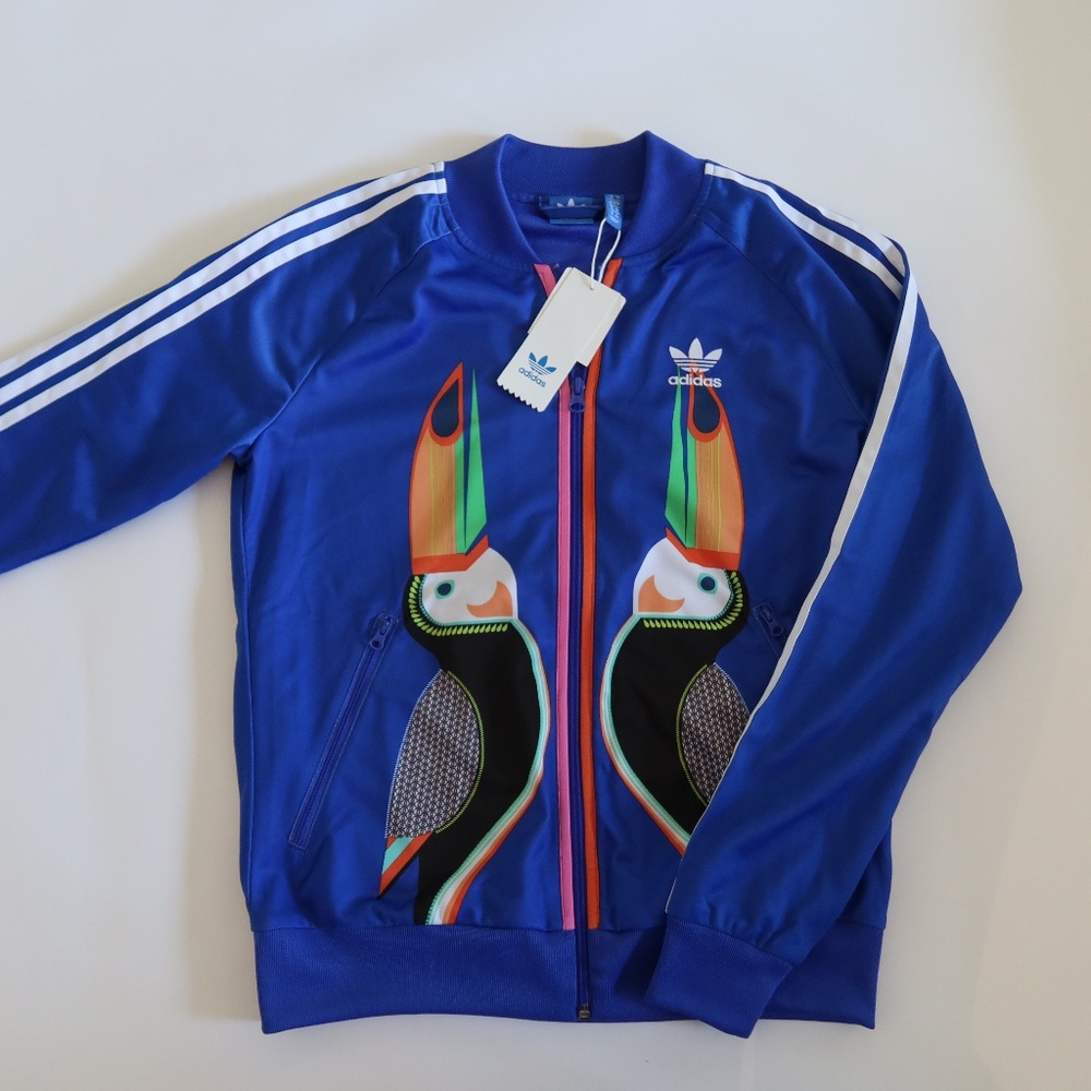 adidas Blue Toucan Print Sweater